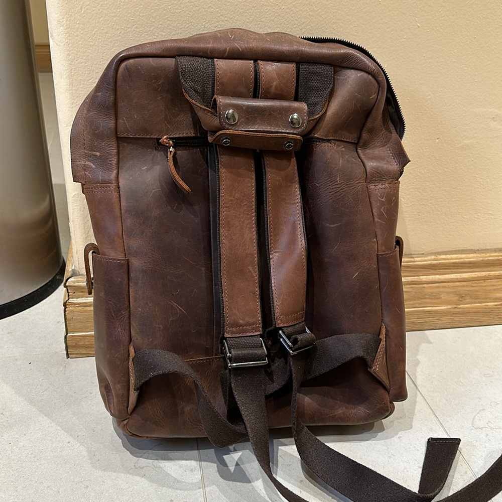 Brown Leather Backpack - image 3